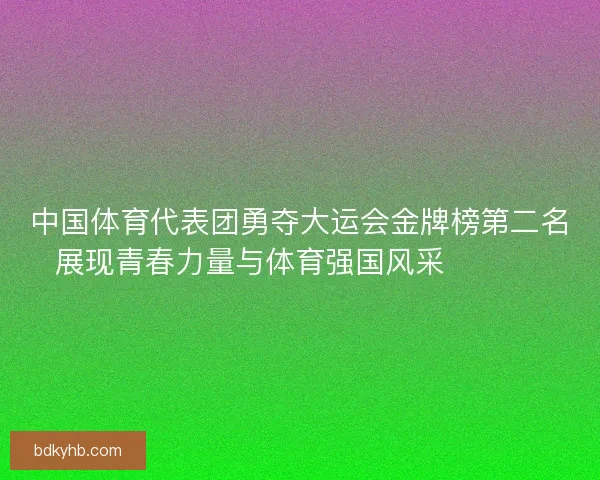 中国体育代表团勇夺大运会金牌榜第二名展现青春力量与体育强国风采 🏅🇨🇳